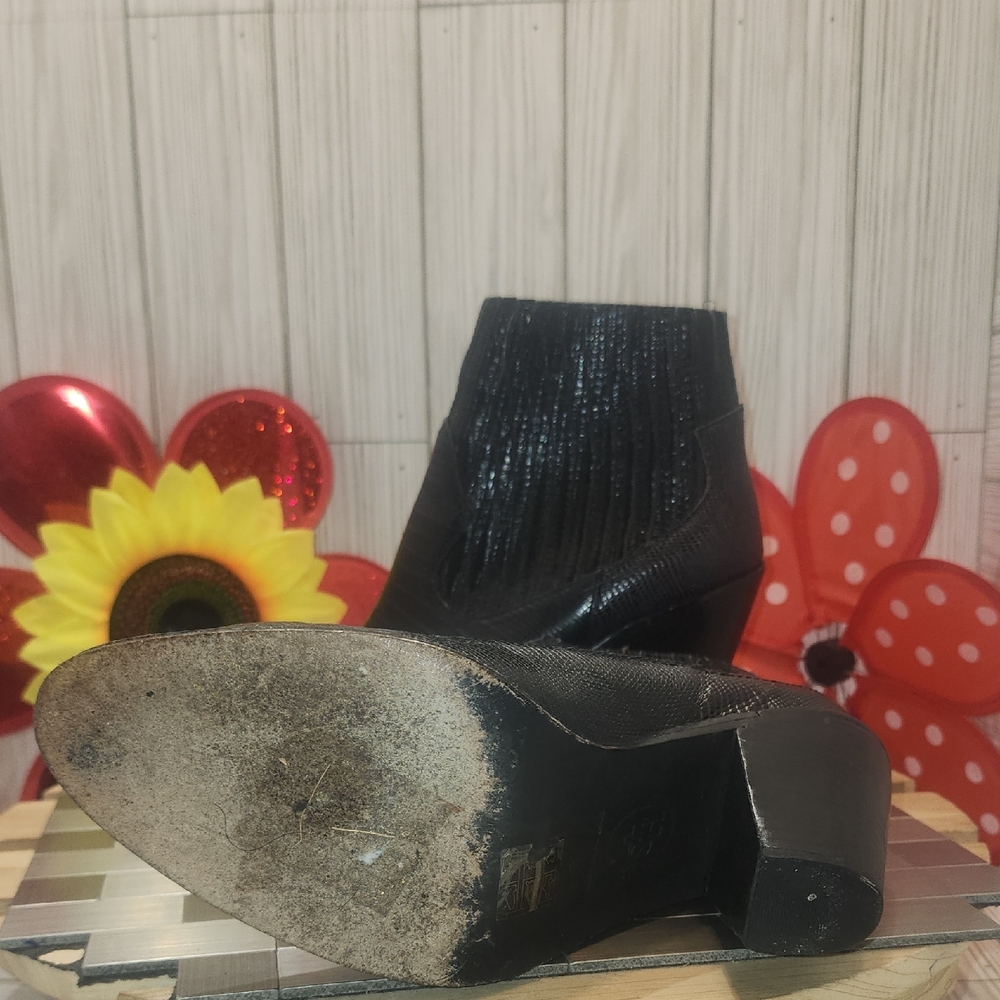 Ash Black Textured Ankle Booties - Picture 7 of 8